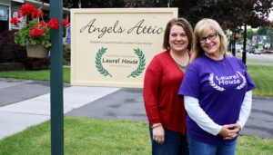 Yvonne Mac Taggart And Gina Bement have known each other since they were in fifth grade together at the old St. Michael’s School. Together they manage the Angels Attic second-hand gift shop on South Main Street in Newark. The store is a fundraiser for Laurel House Comfort Care Home.