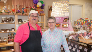 Kevin Stever and his wife Leslie are president and VP of Stever’s Candies.